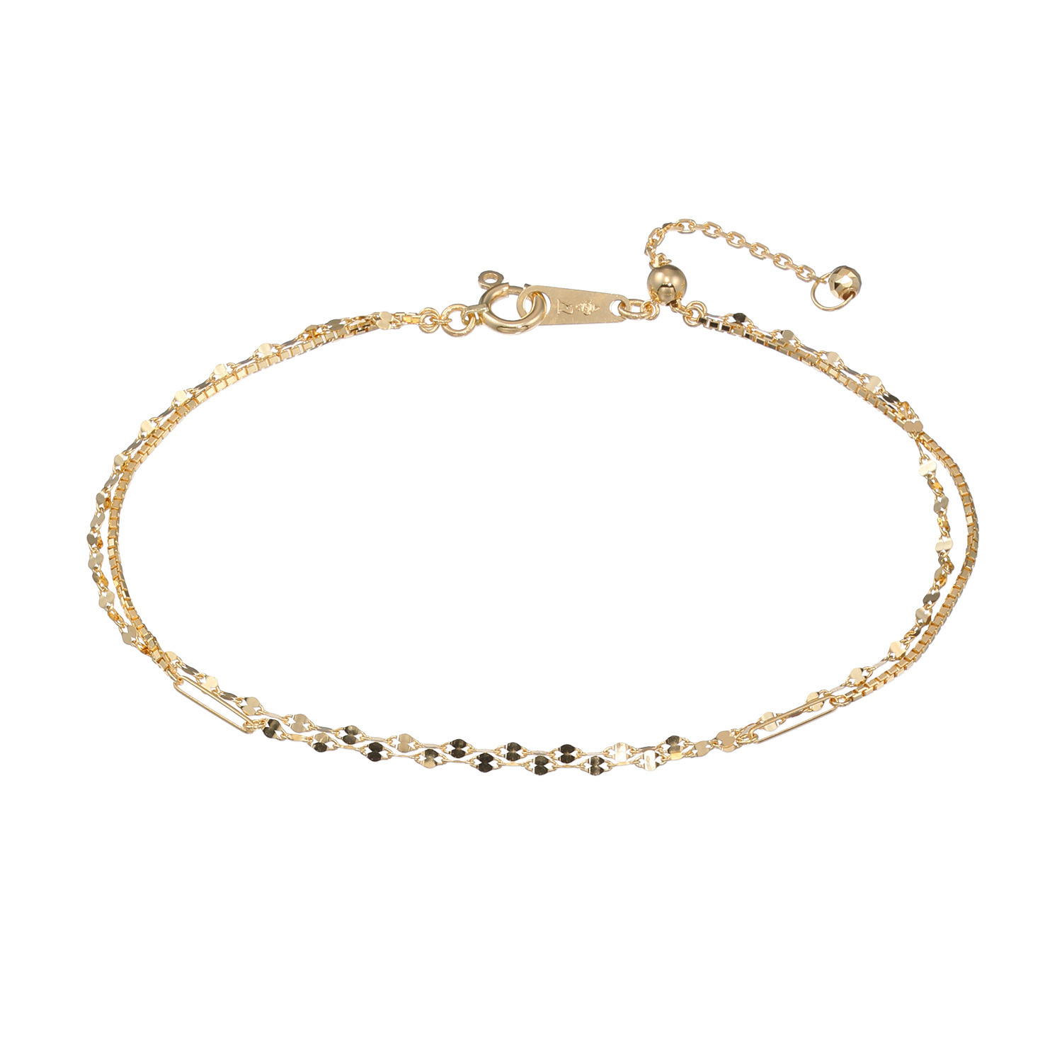 チェーンクリエイト １８Ｋ ２連デザイン ブレスレット