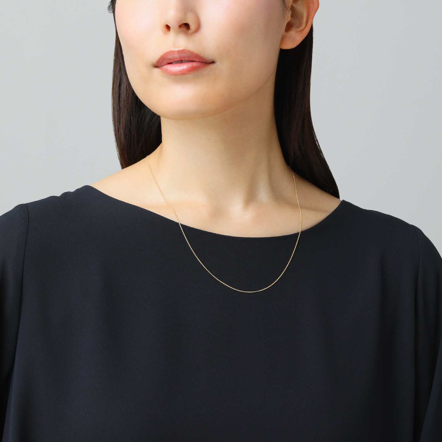 祈平 １８Ｋ ２面喜平チェーン ムーンエンドパーツ スライドネックレス