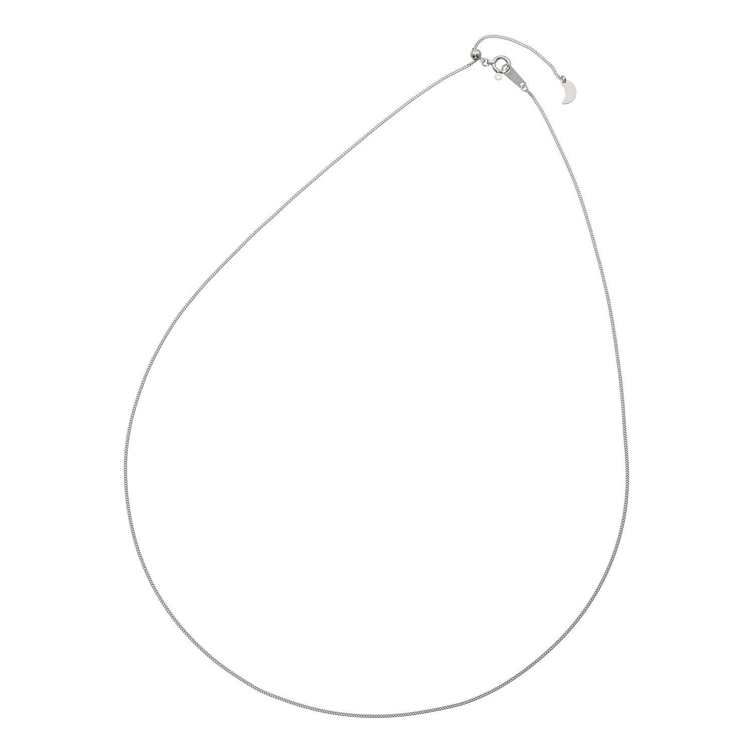 祈平 プラチナ８５０ ２面喜平チェーン ムーンエンドパーツ スライドネックレス