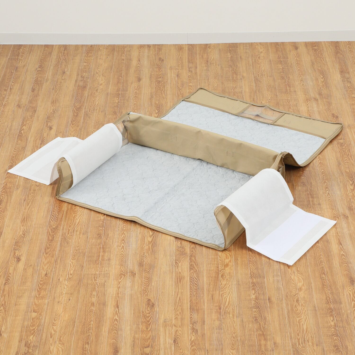 備長炭エアジョブ 大切な衣類などを つぶしすぎずに収納！ 軽圧縮収納ケース 同色２枚組 ＜大＞