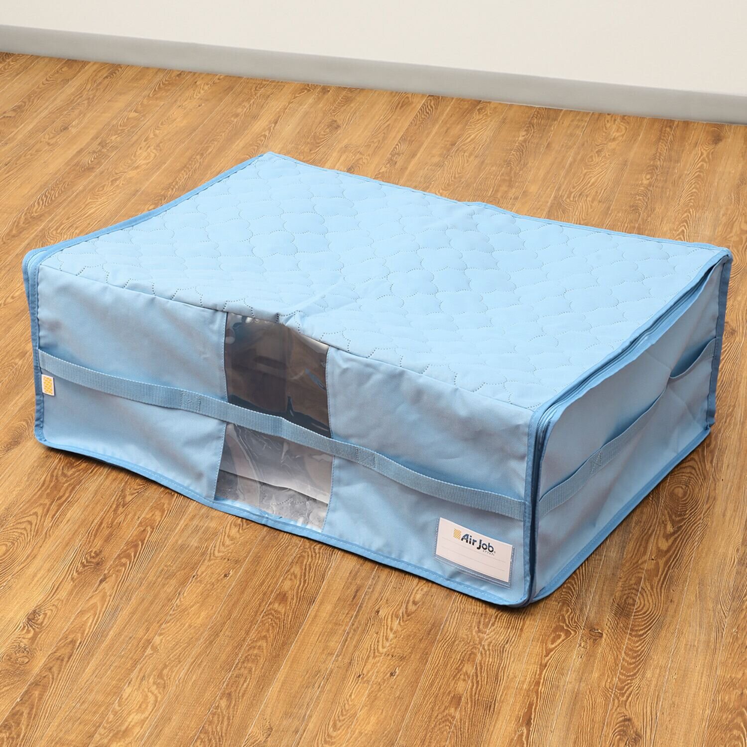 備長炭エアジョブ 大切な衣類などを つぶしすぎずに収納！ 軽圧縮収納ケース 同色２枚組 ＜深型＞