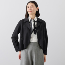 ヒロコ　デシネール 艶やかソフト なめらかなポンチ 美しいタックで 一味違うレディーな テーラードジャケット