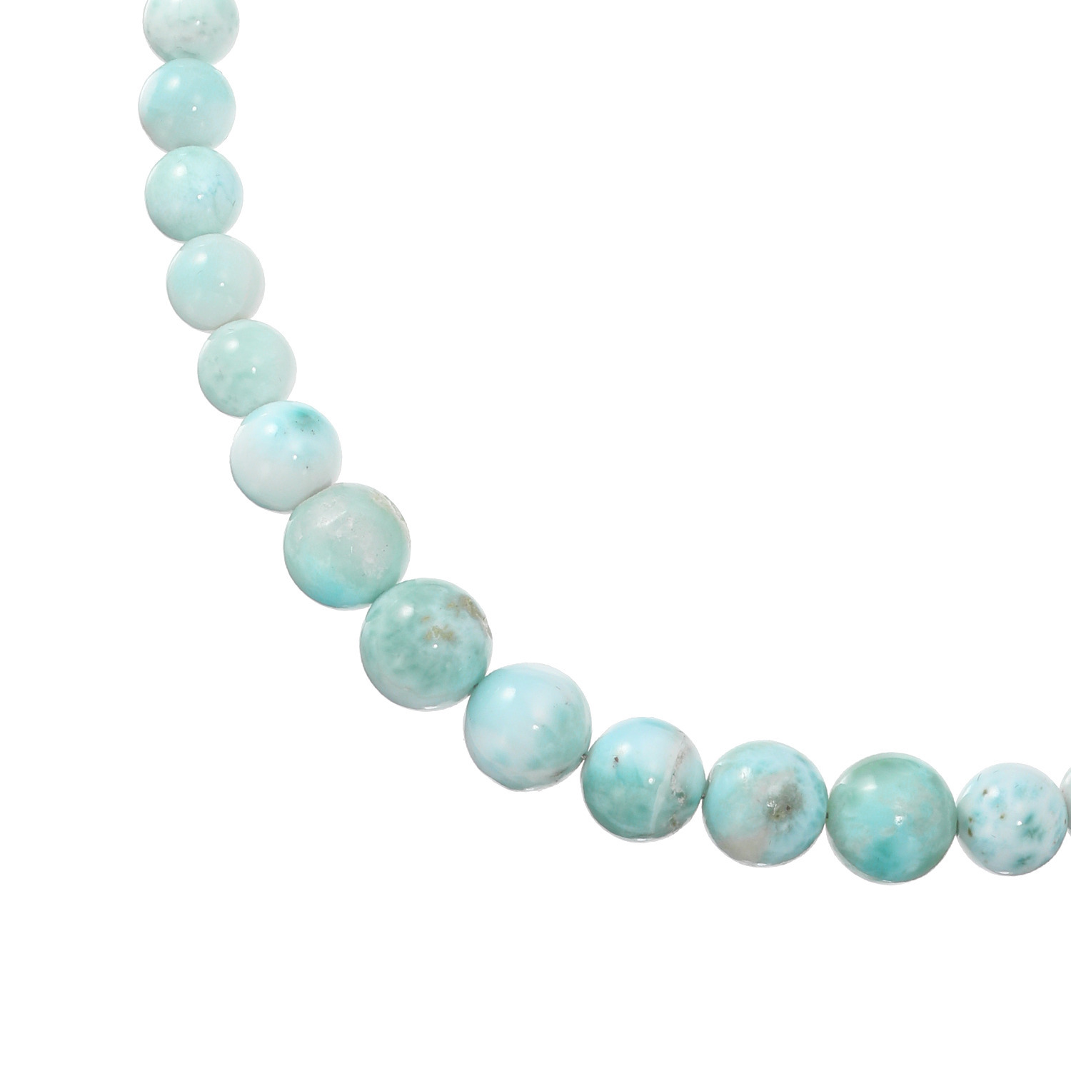 ブレーズ シルバー ラリマール ラウンドビーズ ネックレス