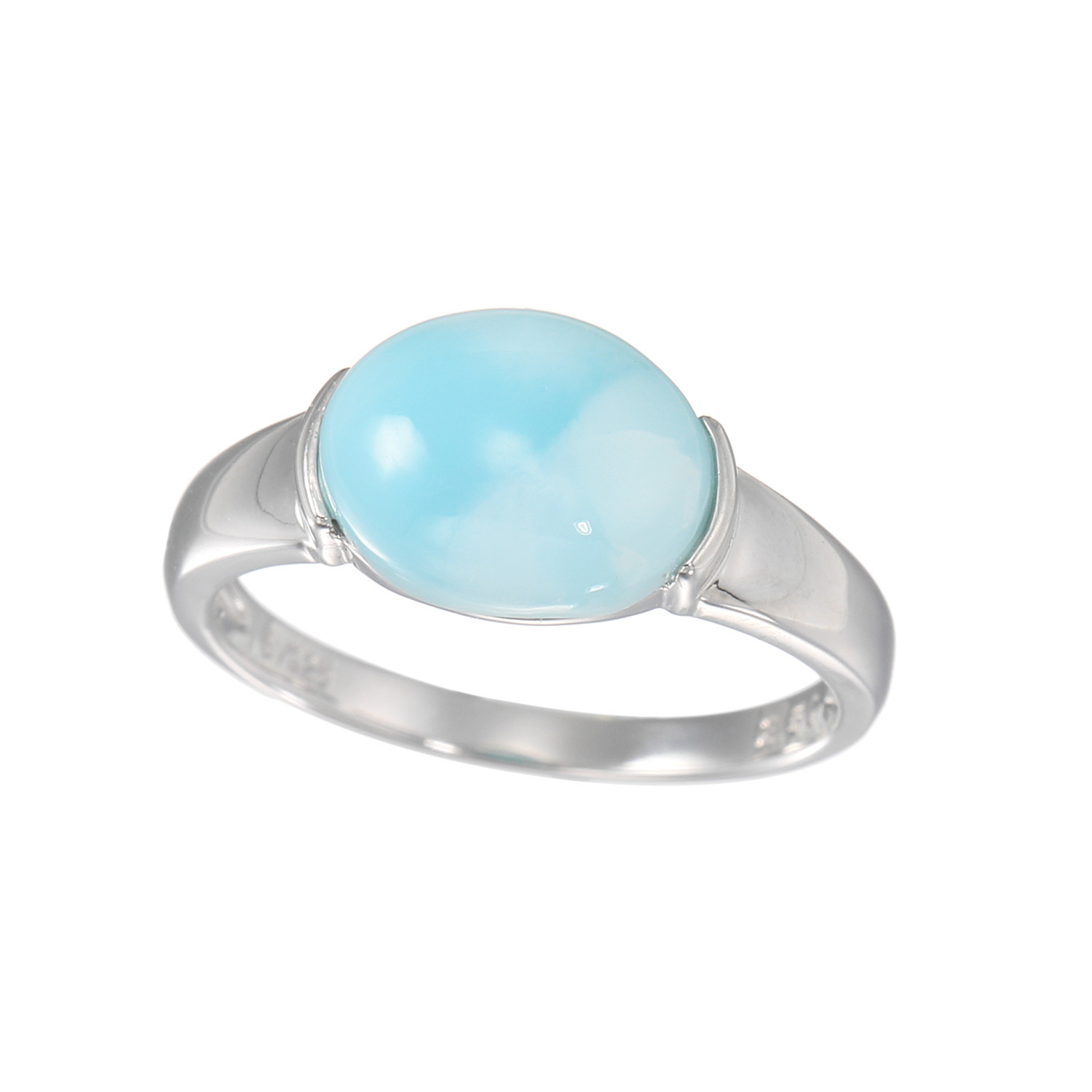 ブレーズ シルバー ラリマール オーバルカボション リング