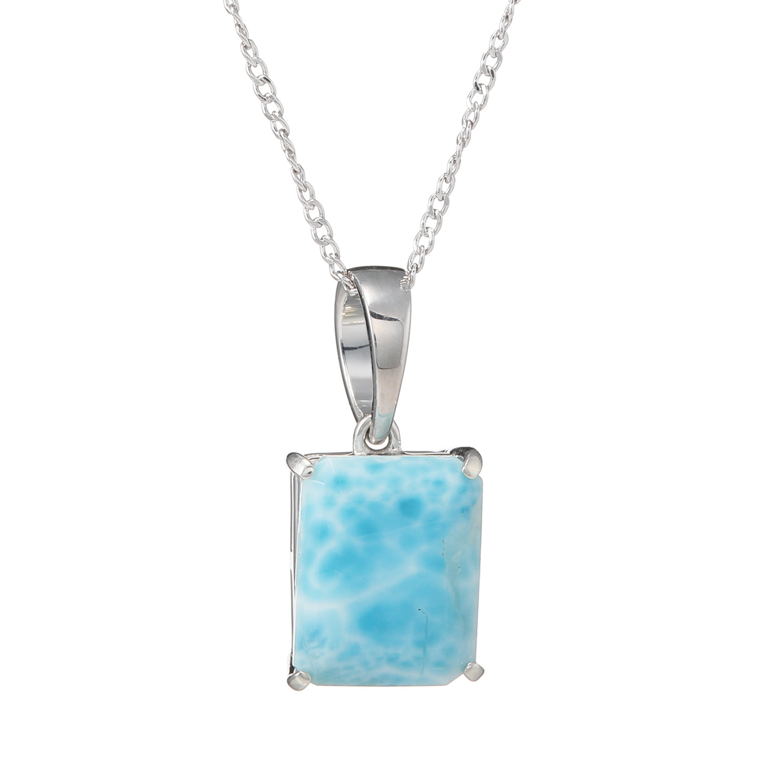 ブレーズ シルバー ラリマール オクタゴンカット ペンダント