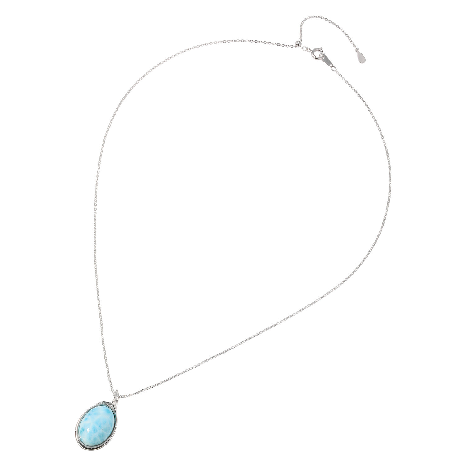 岩崎美智子コレクション シルバー １２カラットＵＰ ラリマール オーバルカボション ペンダント