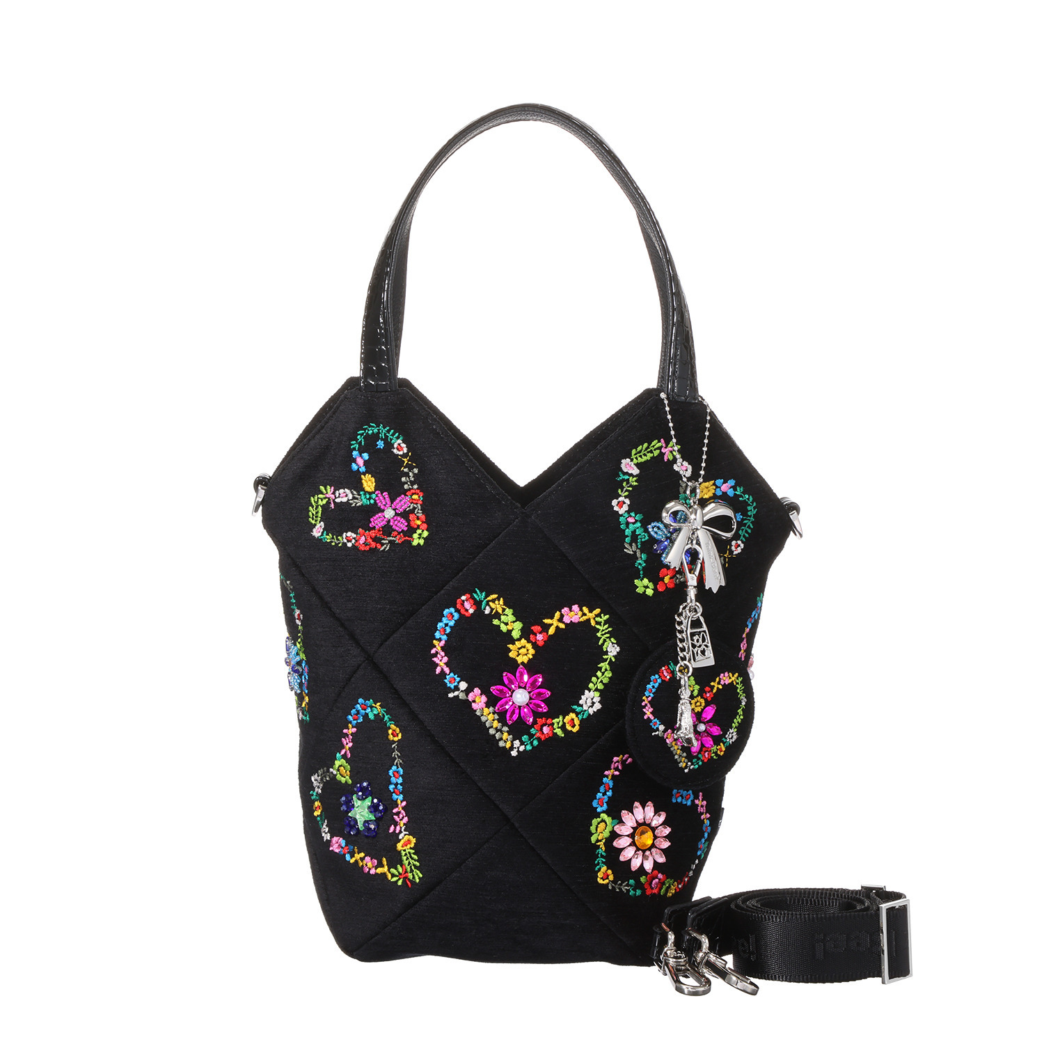 シンクビー！ チャーム付２ウェイバッグ “ピンクエンジェル 　フラワーハート”