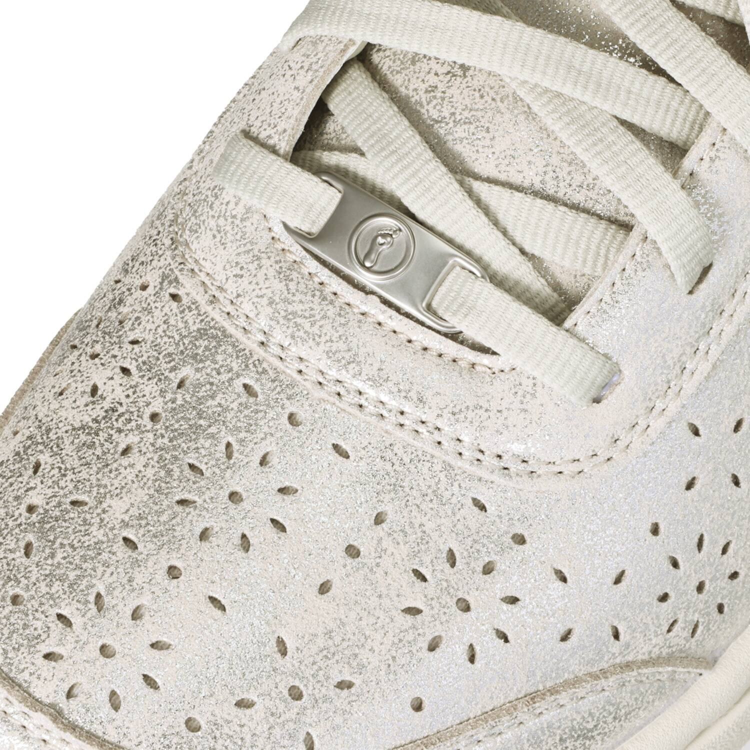 オーソフィート 足の専門家も認める 着脱簡単！歩きやすい！ キラキラ光沢で華やか 花柄パンチングシューズ