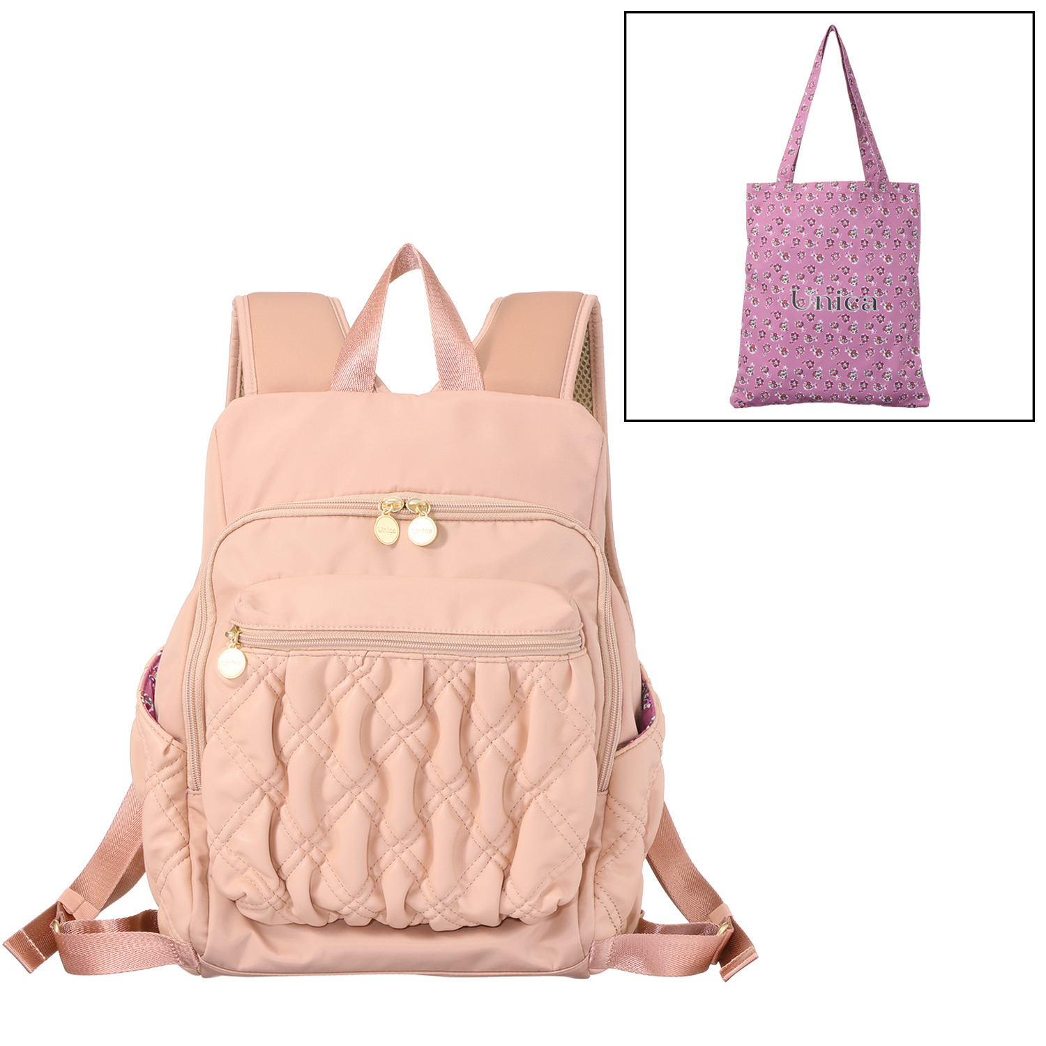 ウニカ 人間工学に基づいた ふんわりキルトポケット リュック ＜トートバッグ付＞