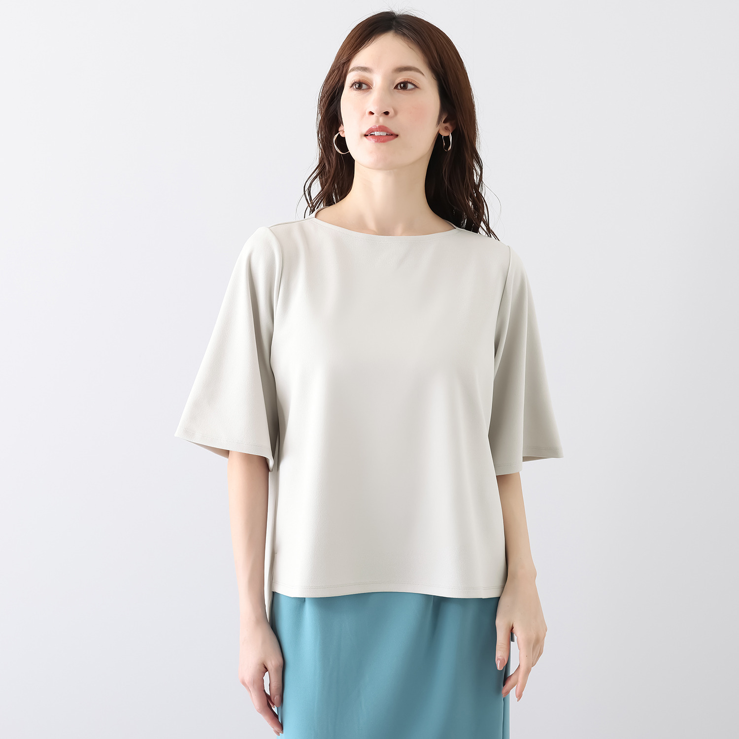 ＴＡＫＵＭＩＢＡ 洗えてシワになりにくい！ ストレッチジョーゼット 日本製 フレアープルオーバー