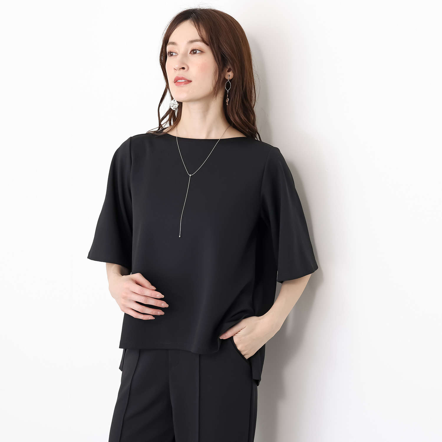 ＴＡＫＵＭＩＢＡ 洗えてシワになりにくい！ ストレッチジョーゼット 日本製 フレアープルオーバー