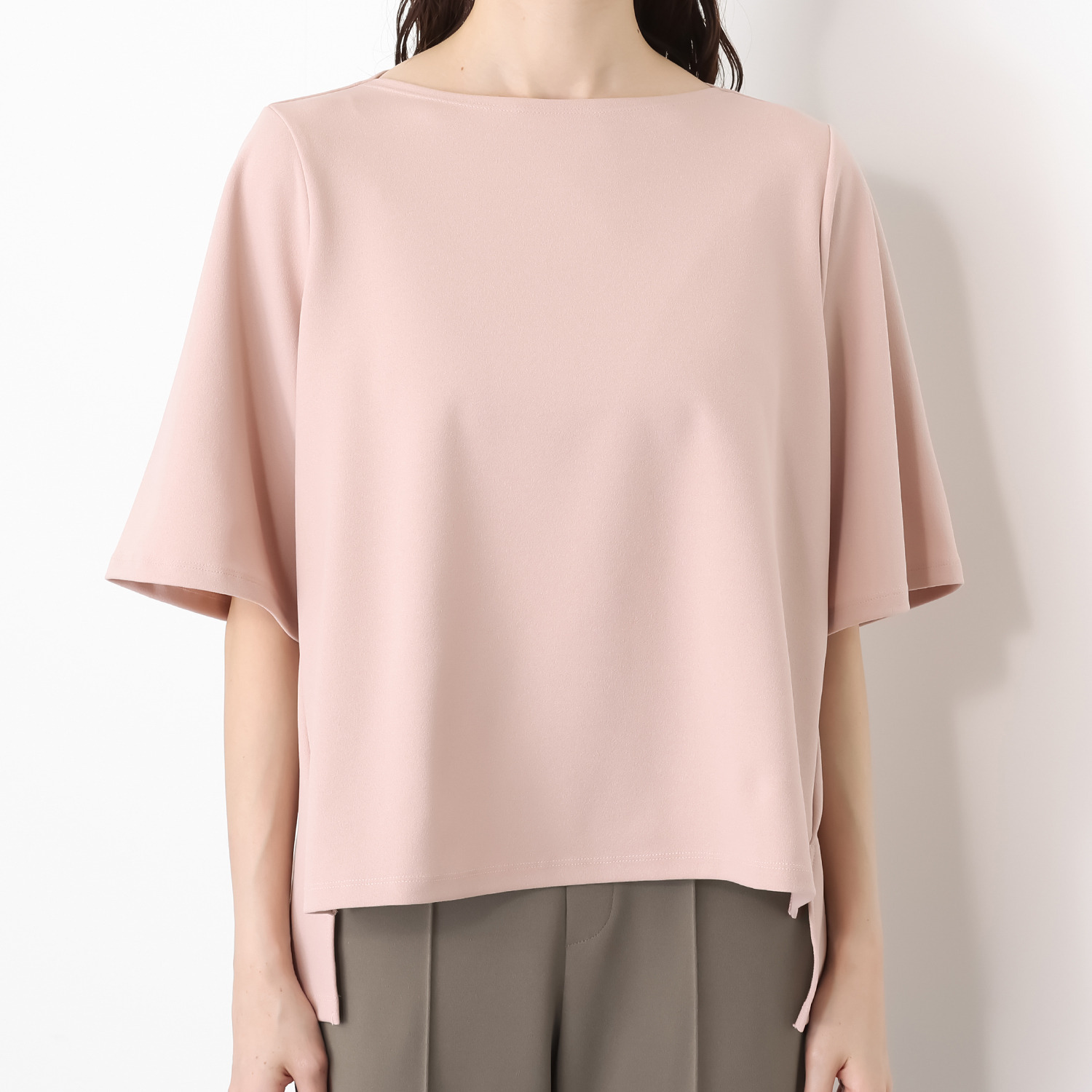 ＴＡＫＵＭＩＢＡ 洗えてシワになりにくい！ ストレッチジョーゼット 日本製 フレアープルオーバー