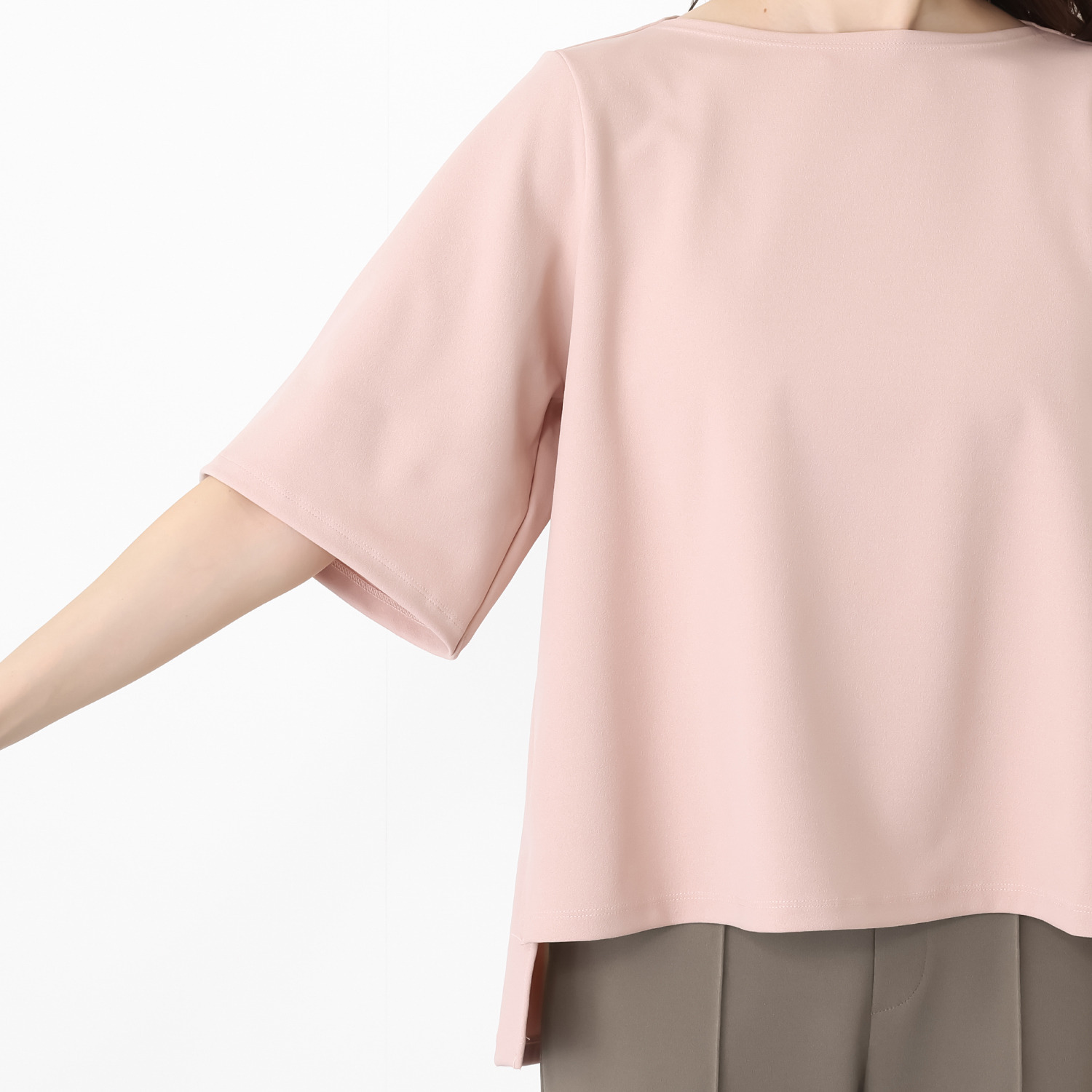 ＴＡＫＵＭＩＢＡ 洗えてシワになりにくい！ ストレッチジョーゼット 日本製 フレアープルオーバー