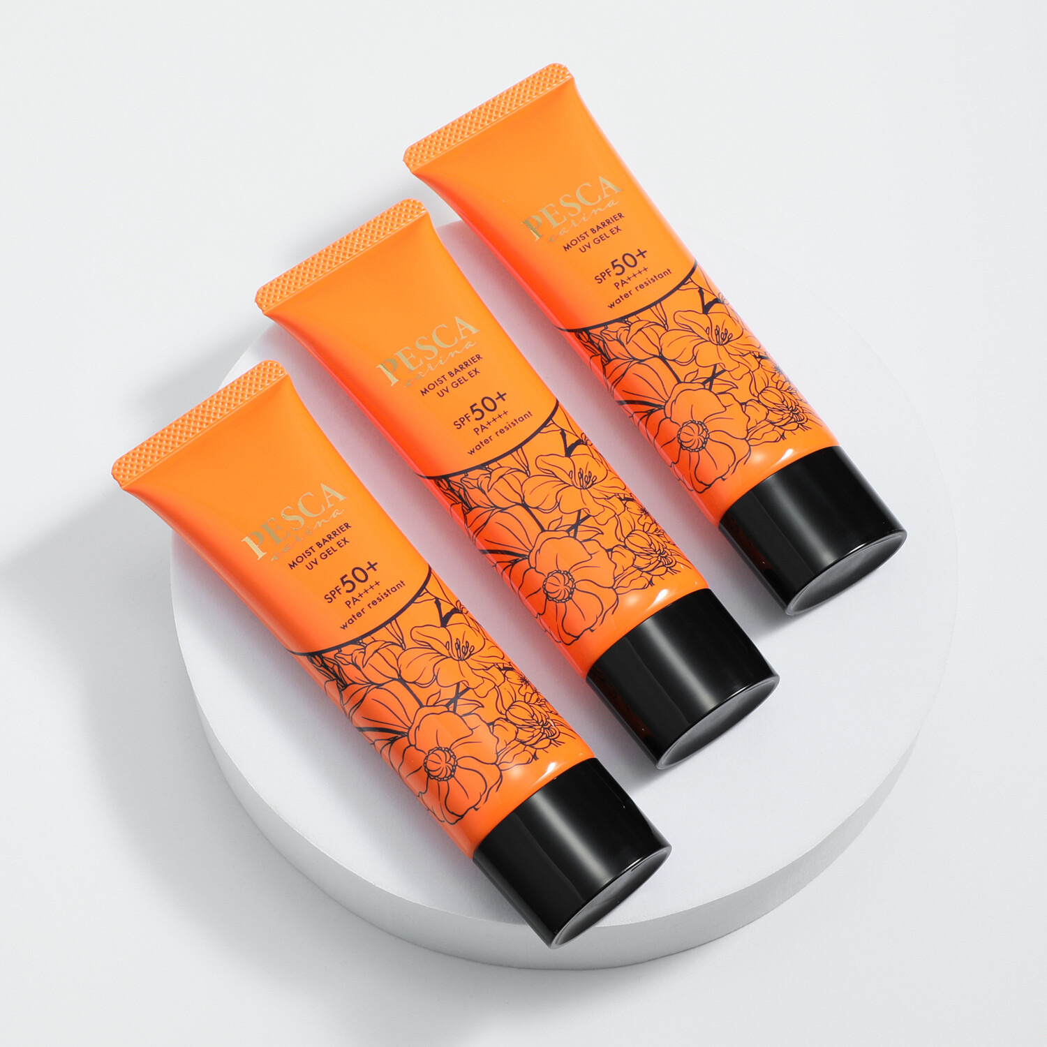 ペスカ　カリーナ みずみずしいテクスチャー 紫外線からお肌を守り 塗るたびに潤い肌へ 新モイスト　バリア ＵＶジェル　ＥＸ デビュー３本セット