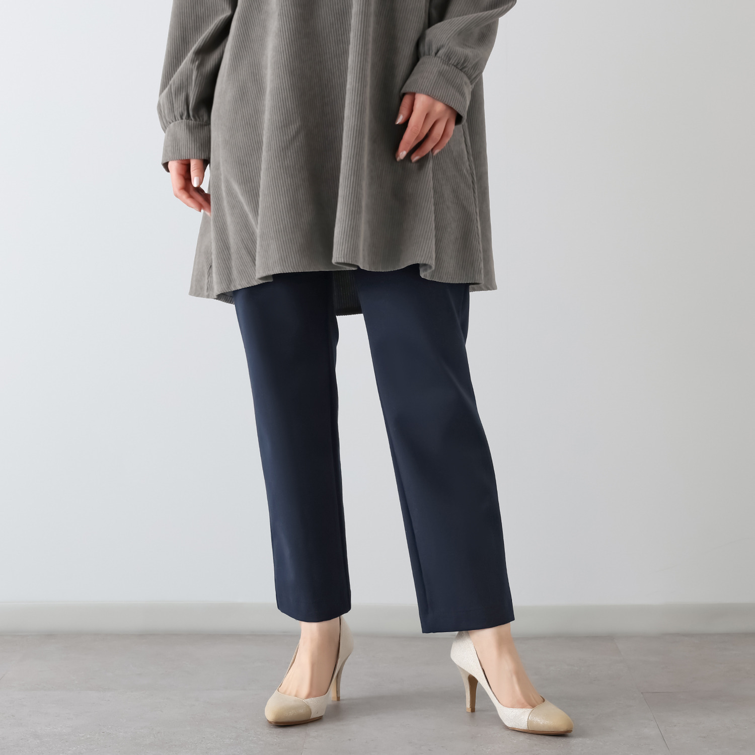 ピーツー 二代目大吟醸 綿混ストレッチ ストレートパンツ