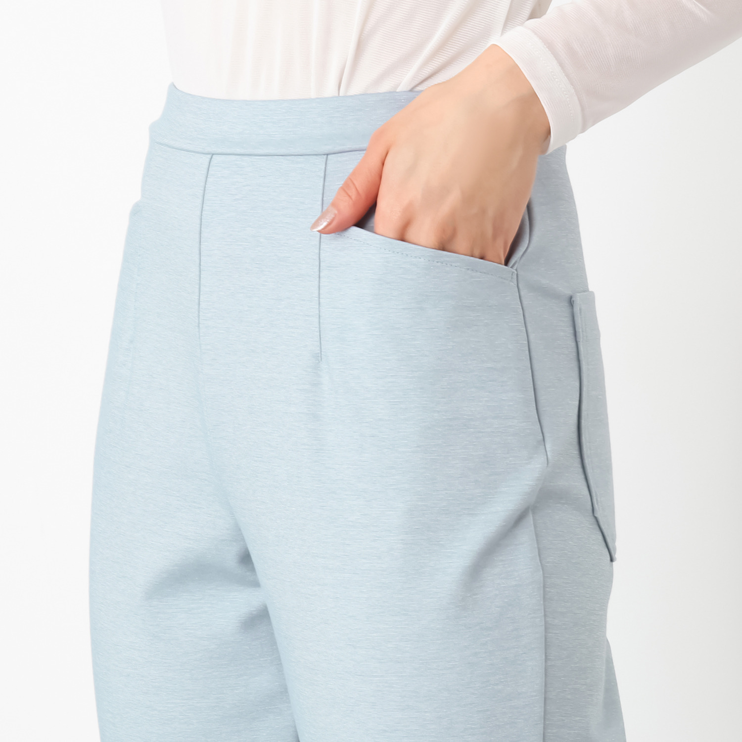 ピーツー 二代目大吟醸 綿混ストレッチ ストレートパンツ