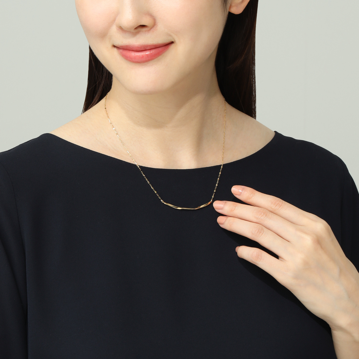 オーサムジュエリー １８Ｋ フローラルチェーン トゥインクルネックレス ＜ベーシックサイズ＞
