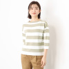 モカサン　ジュンコシマダ レーヨンナイロン 配色ボーダー ニットプルオーバー