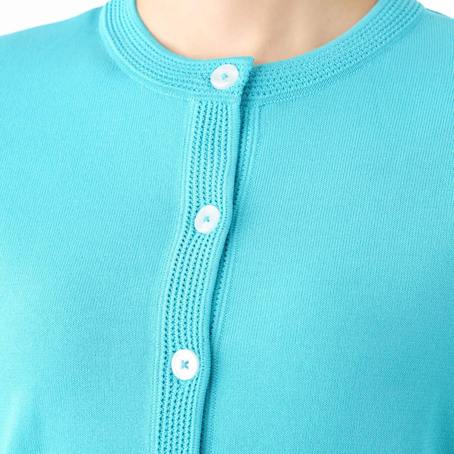 モカサン　ジュンコシマダ レーヨンナイロン 透かし編み カーディガン