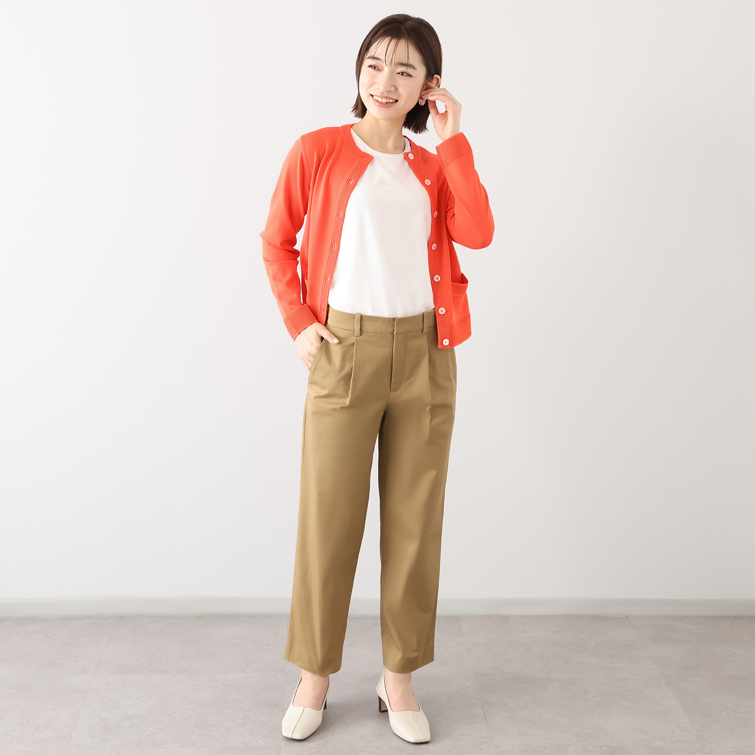 モカサン　ジュンコシマダ レーヨンナイロン 透かし編み カーディガン