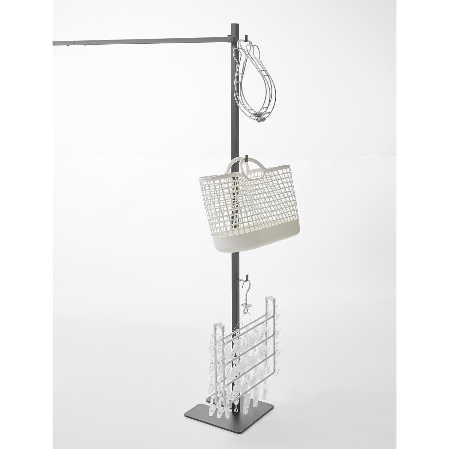 山崎実業　タワー サッと広げて簡単設置！ 折り畳み室内物干し ＜２連＞