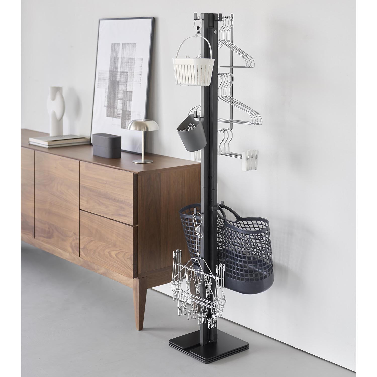 山崎実業　タワー サッと広げて簡単設置！ 折り畳み室内物干し ＜２連＞