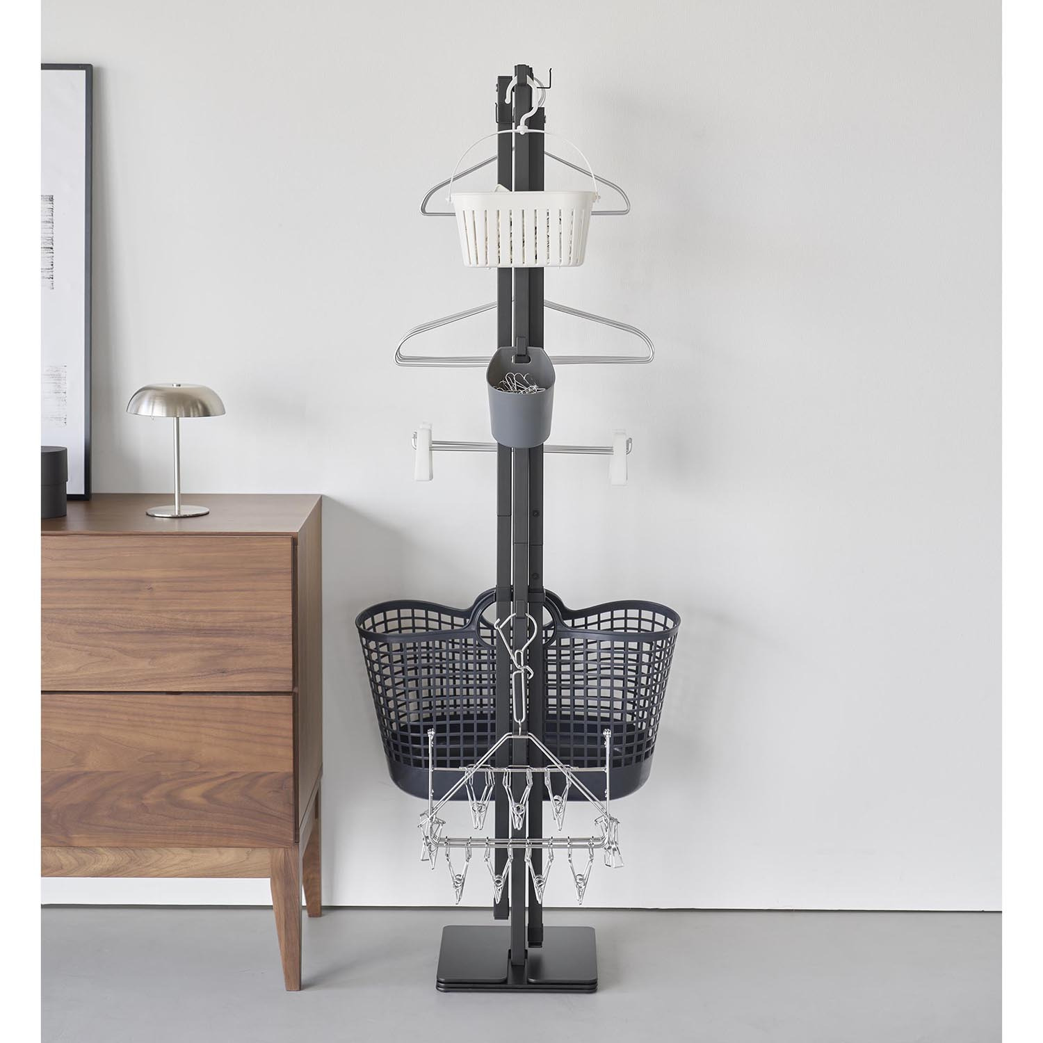 山崎実業　タワー サッと広げて簡単設置！ 折り畳み室内物干し ＜２連＞