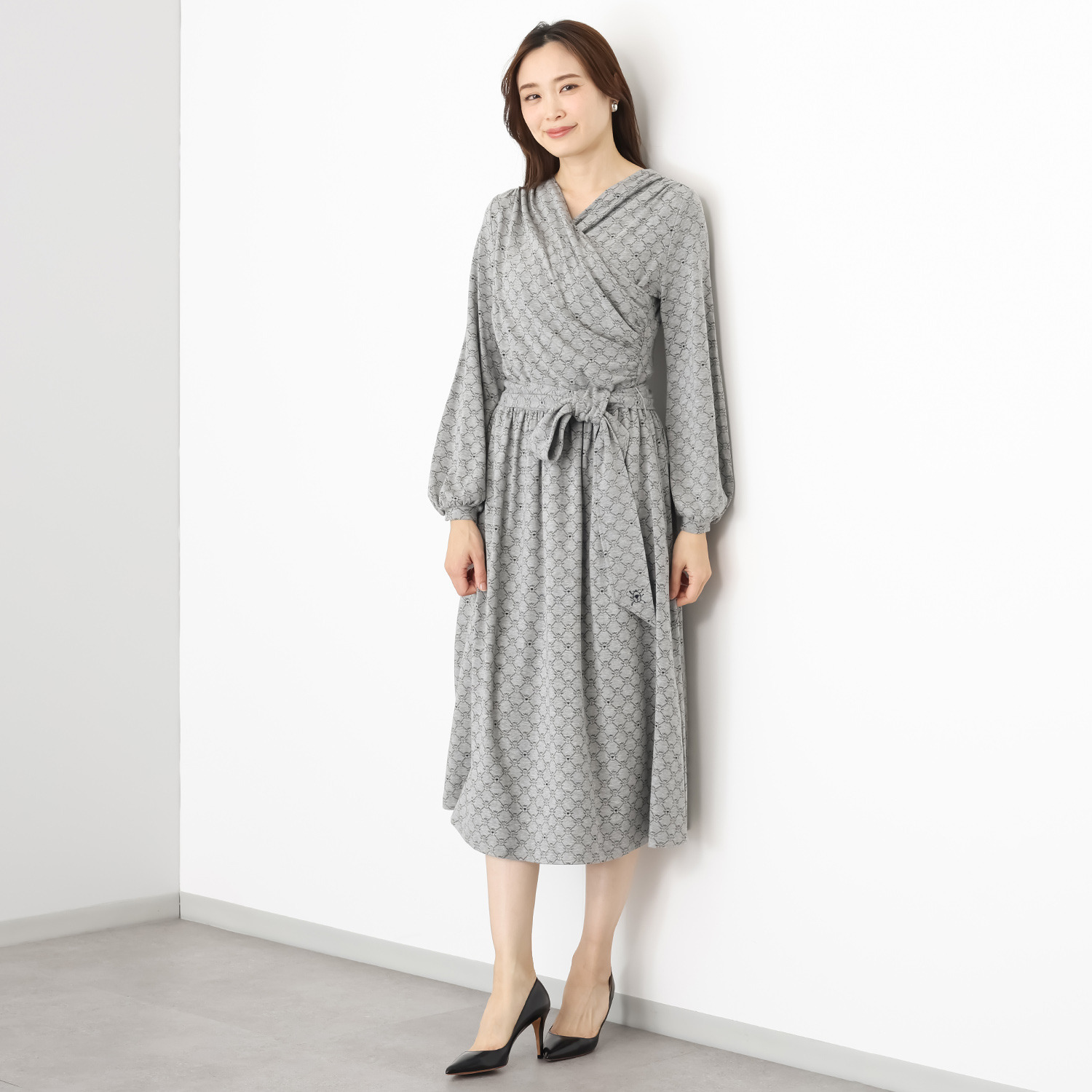 ホリーズ　アズ 共布ベルト付 カシュクールドレス