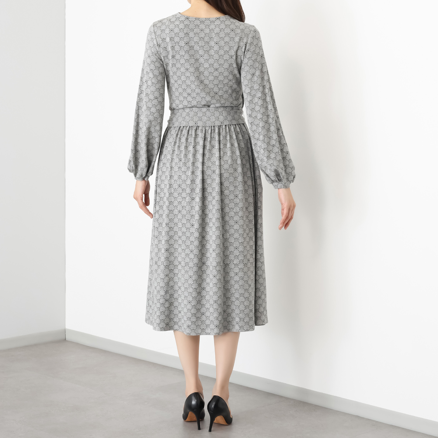 ホリーズ　アズ 共布ベルト付 カシュクールドレス