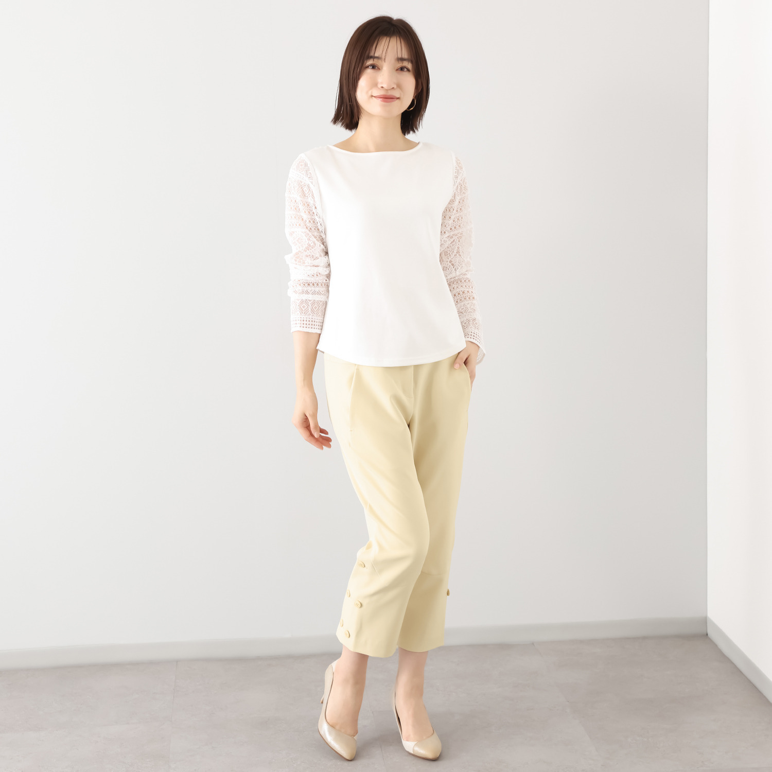 ボンボン・エ・ショコラ レースコンビネーション ジャージートップス