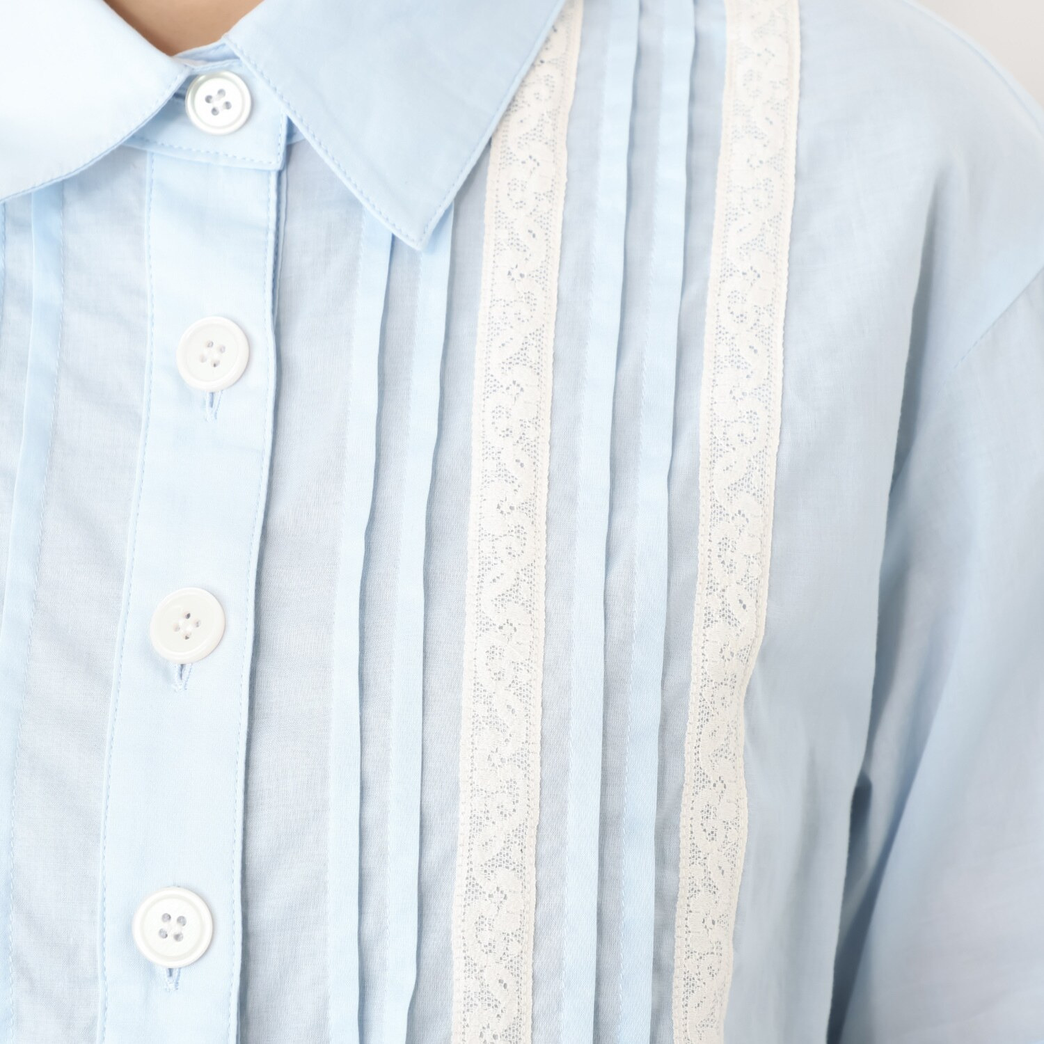 エムジェイアール　バイ マチコ　ジント　ロンドン レース＆ピンタック シアーシャツ