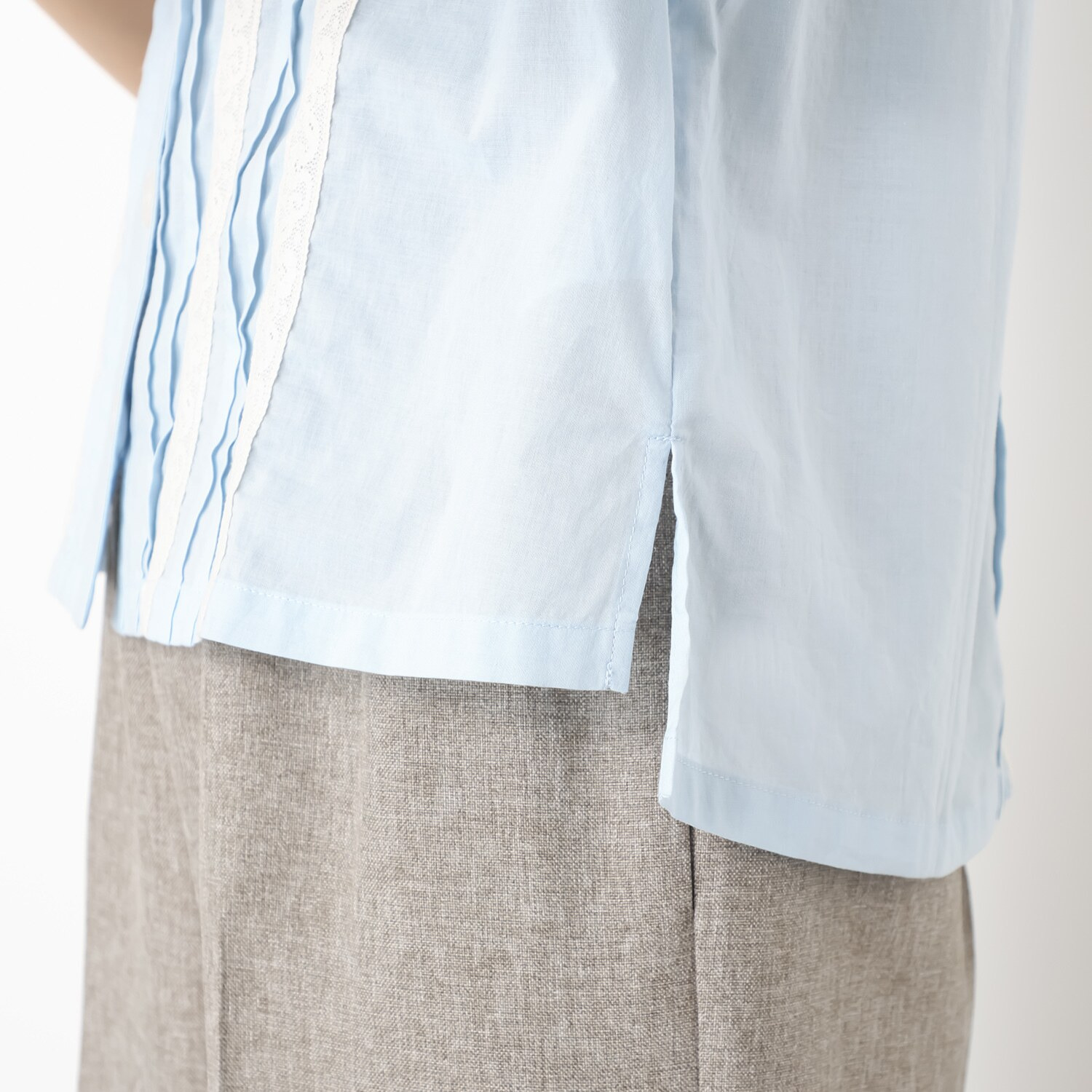 エムジェイアール　バイ マチコ　ジント　ロンドン レース＆ピンタック シアーシャツ