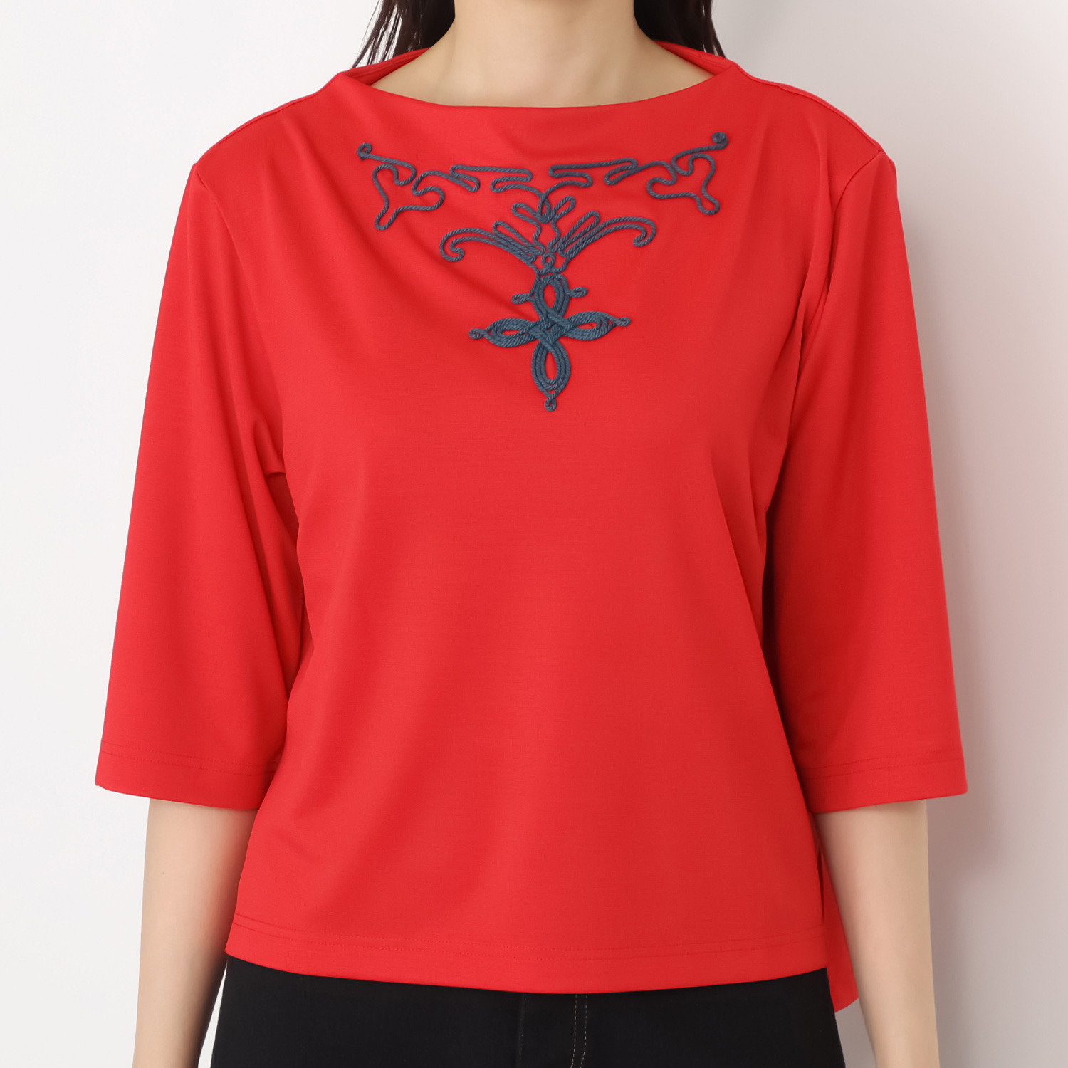 エムジェイアール　バイ マチコ　ジント　ロンドン コード刺しゅう ボトルネック プルオーバー