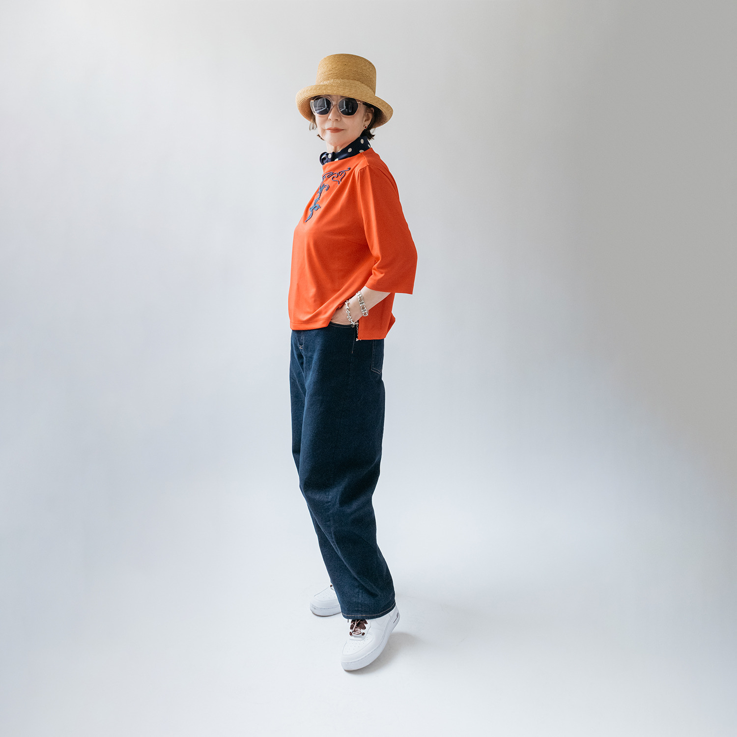 エムジェイアール　バイ マチコ　ジント　ロンドン コード刺しゅう ボトルネック プルオーバー