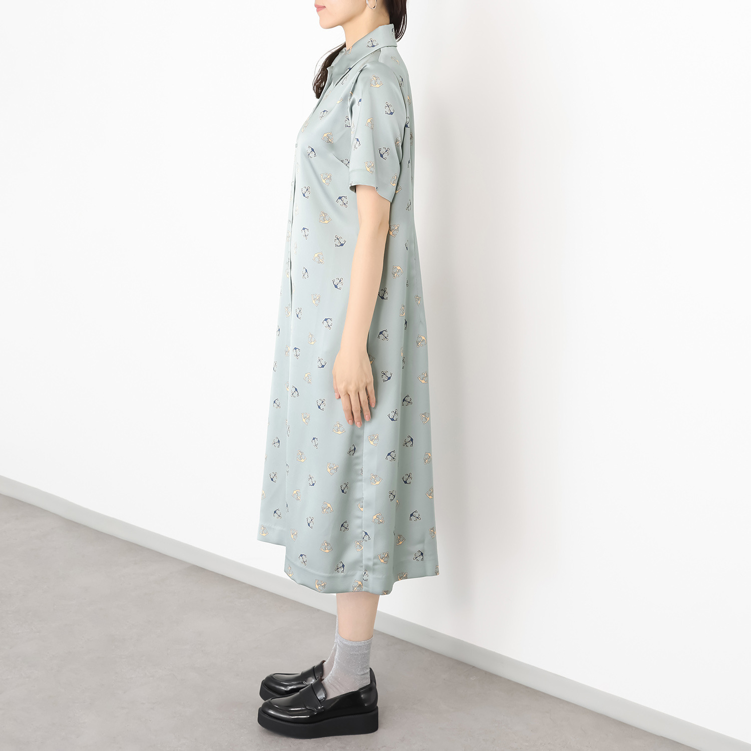 エムジェイアール　バイ マチコ　ジント　ロンドン オリジナルプリント ロングシャツワンピース