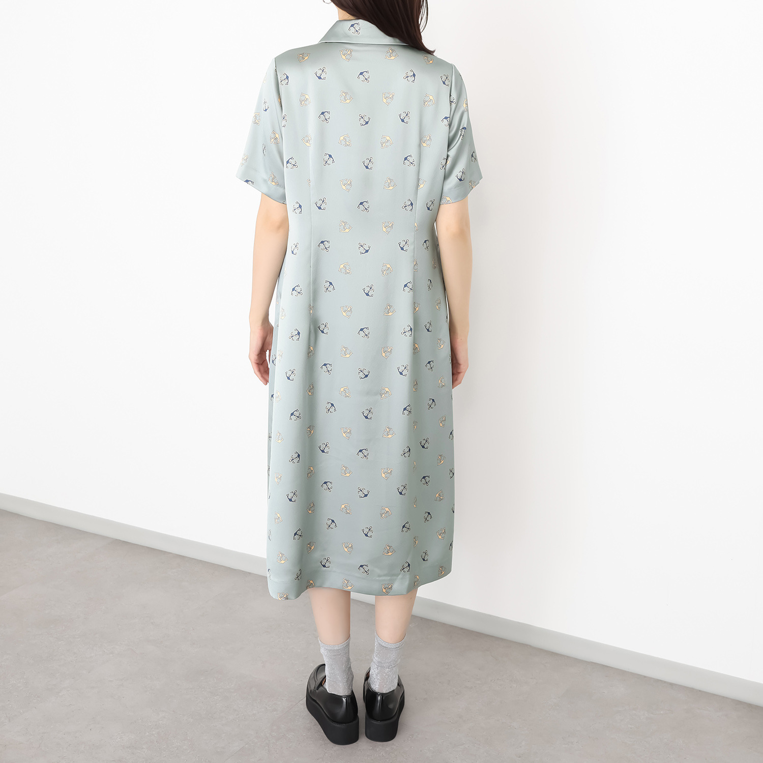 エムジェイアール　バイ マチコ　ジント　ロンドン オリジナルプリント ロングシャツワンピース