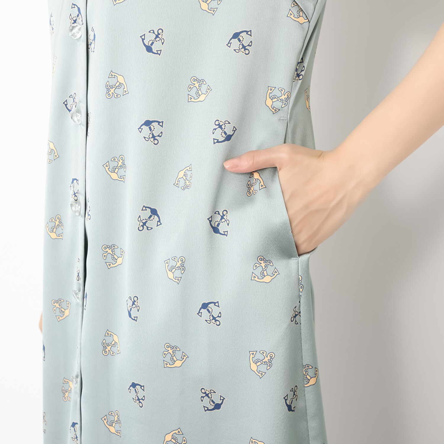 エムジェイアール　バイ マチコ　ジント　ロンドン オリジナルプリント ロングシャツワンピース