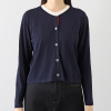 エムジェイアール　バイ マチコ　ジント　ロンドン 配色アクセント ビジュウボタン ドライタッチカーディガン