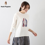 ハッシュパピー ドッグアイコン アップリケ刺しゅう ロングＴシャツ