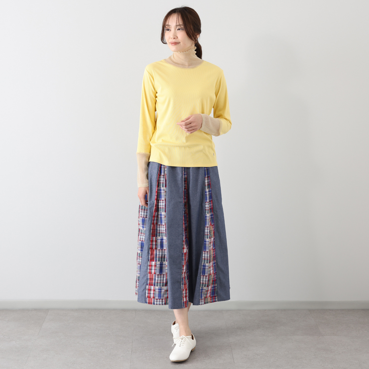 ハッシュパピー シアーコンビネーション ハイネックトップス