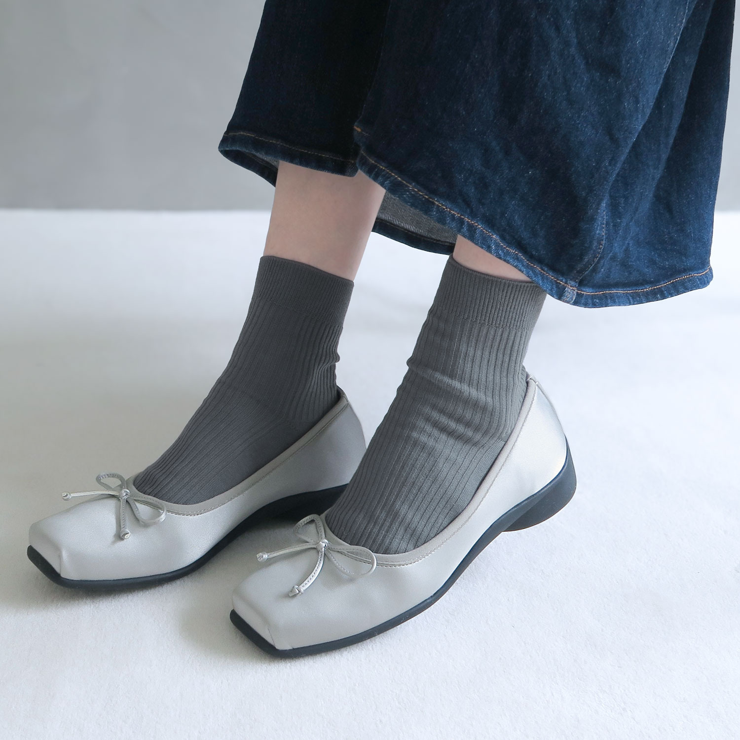 エンチャンテッド 防水　晴雨兼用！ サテン調合成皮革 バレエシューズ