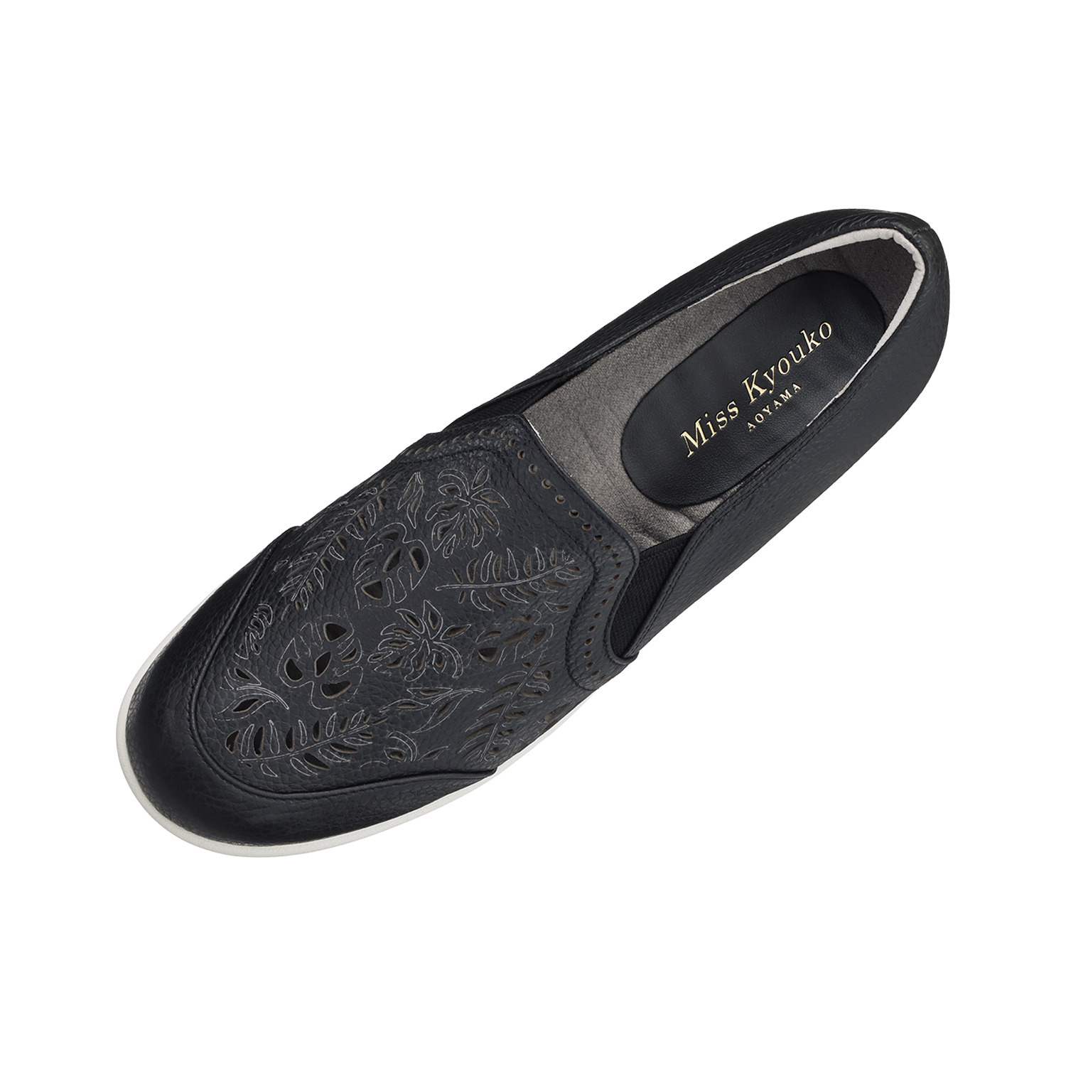 ミスキョウコ 日本製　牛革 ボタニカル カットワークシューズ