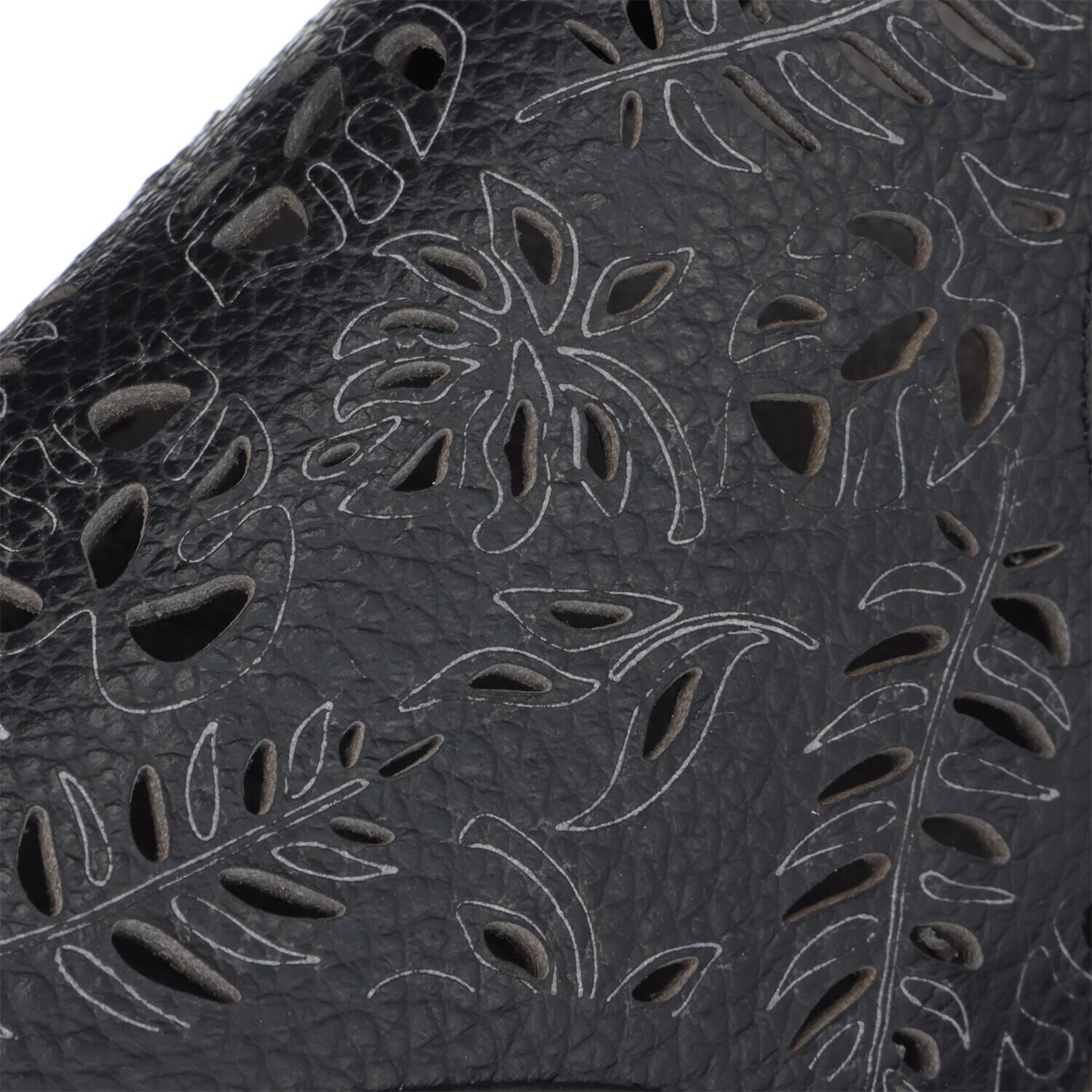 ミスキョウコ 日本製　牛革 ボタニカル カットワークシューズ