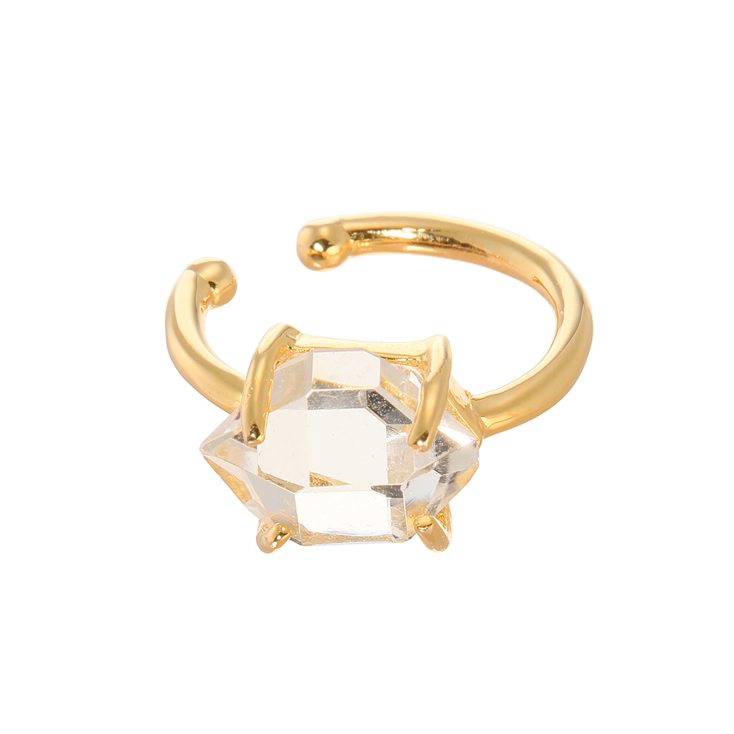 ハーキマーダイヤモンド １０ｍｍＵＰ ロッククリスタルクォーツ １粒デザイン 片側用イヤーカフ