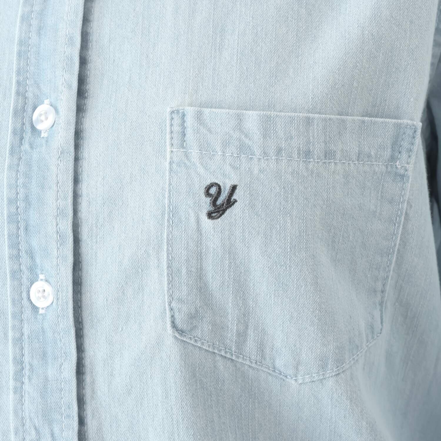 ラソエヌサーティスリー ディグリーズ 羽織りにも最適！ イニシャルロゴ ダンガリーシャツ