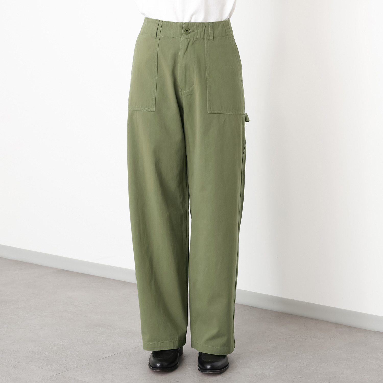 ラソエヌサーティスリー ディグリーズ バイオウォッシュ加工 ウエスト調整可能 ゆったりシルエット ワークカーゴパンツ