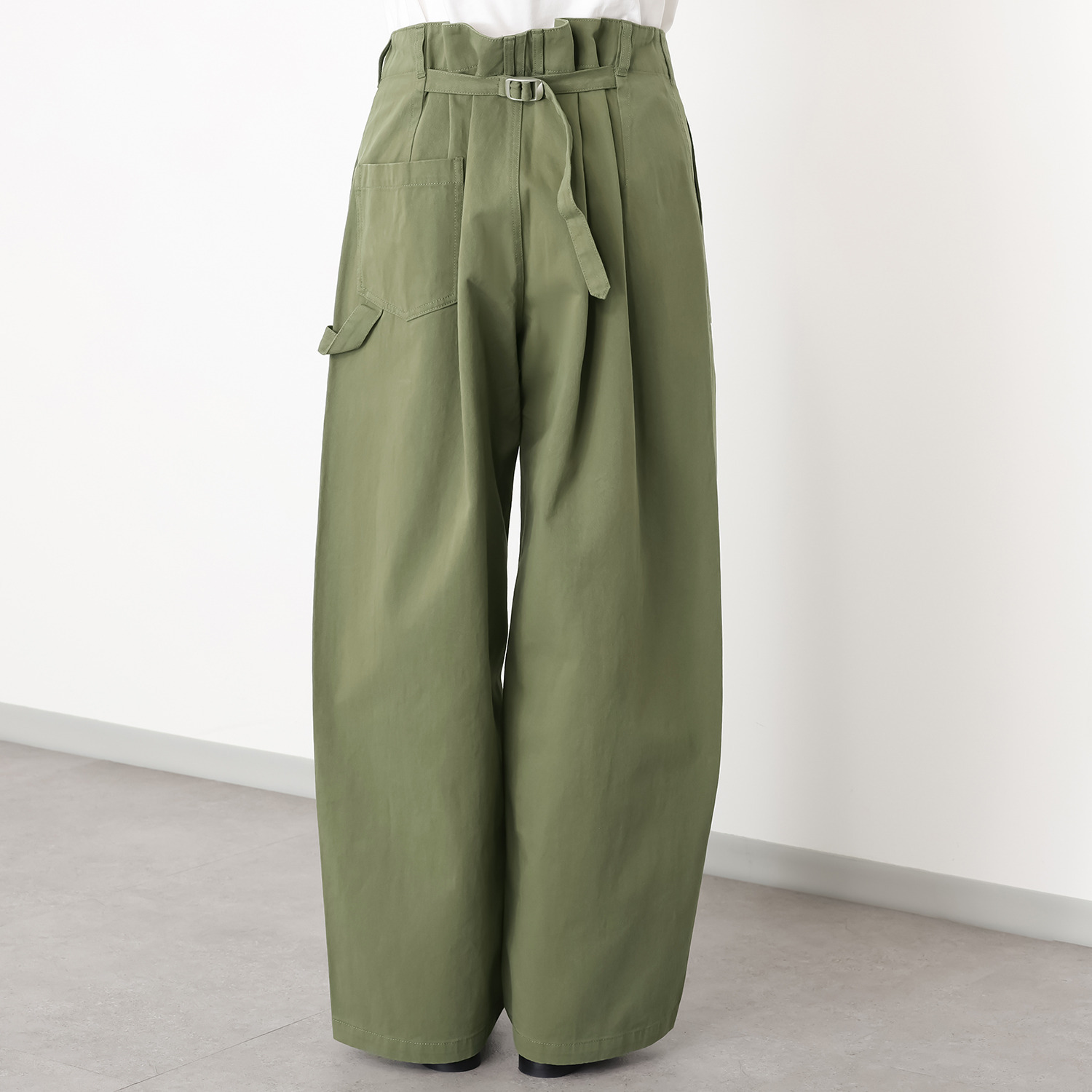 ラソエヌサーティスリー ディグリーズ バイオウォッシュ加工 ウエスト調整可能 ゆったりシルエット ワークカーゴパンツ