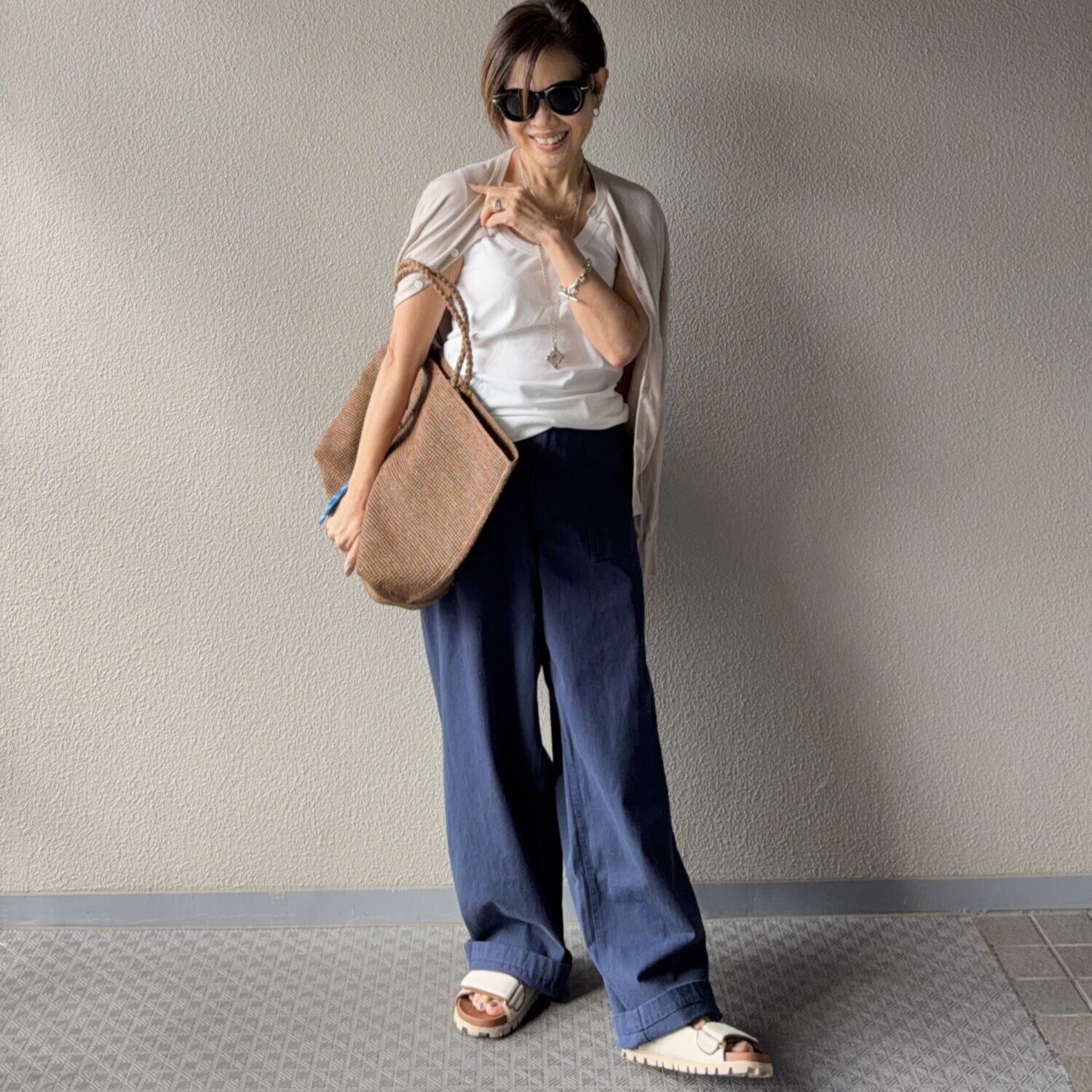 ラソエヌサーティスリー ディグリーズ バイオウォッシュ加工 ウエスト調整可能 ゆったりシルエット ワークカーゴパンツ