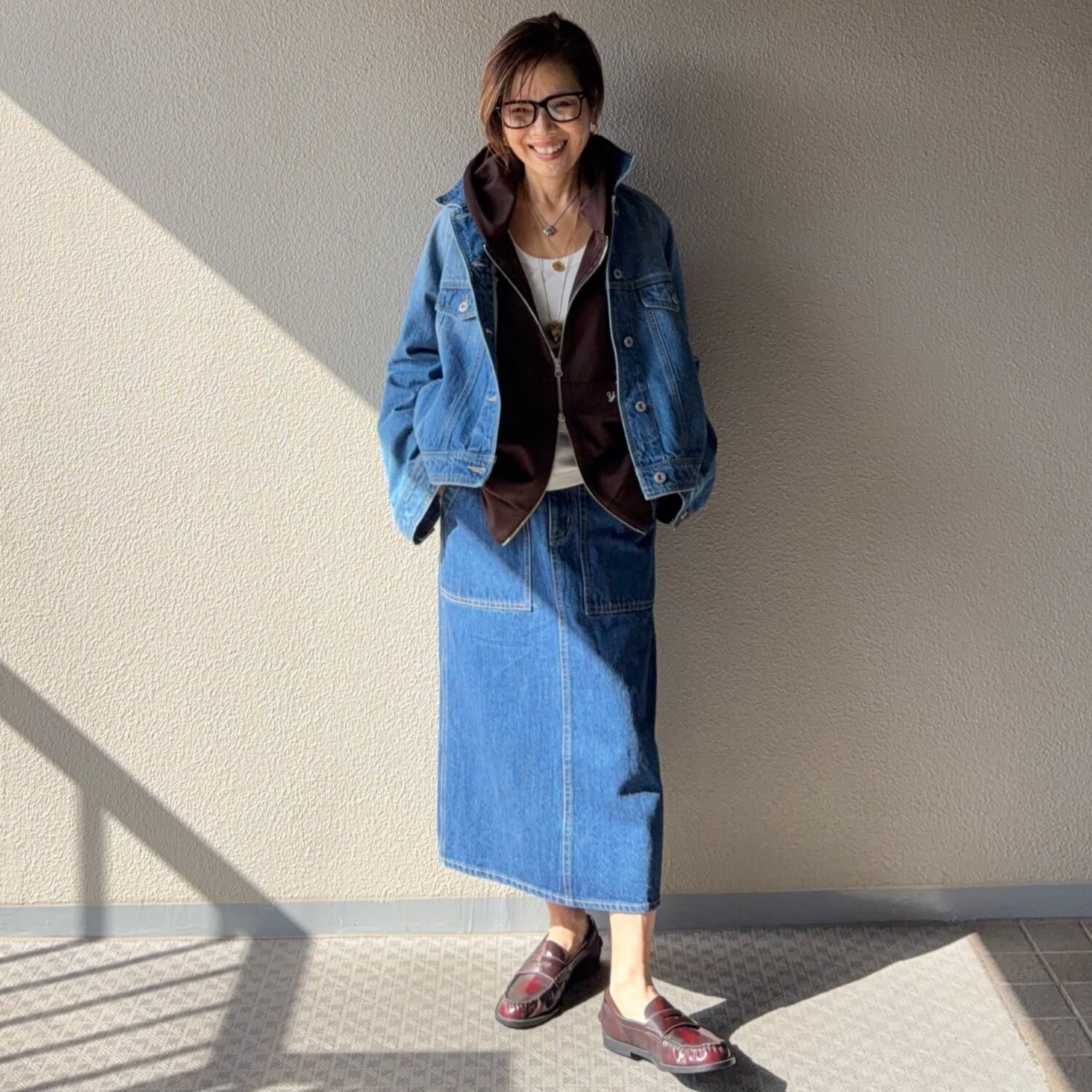 ラソエヌサーティスリー ディグリーズ バイオウォッシュ加工 立体ゆったりシルエット フレアースリーブ デニムジャケット