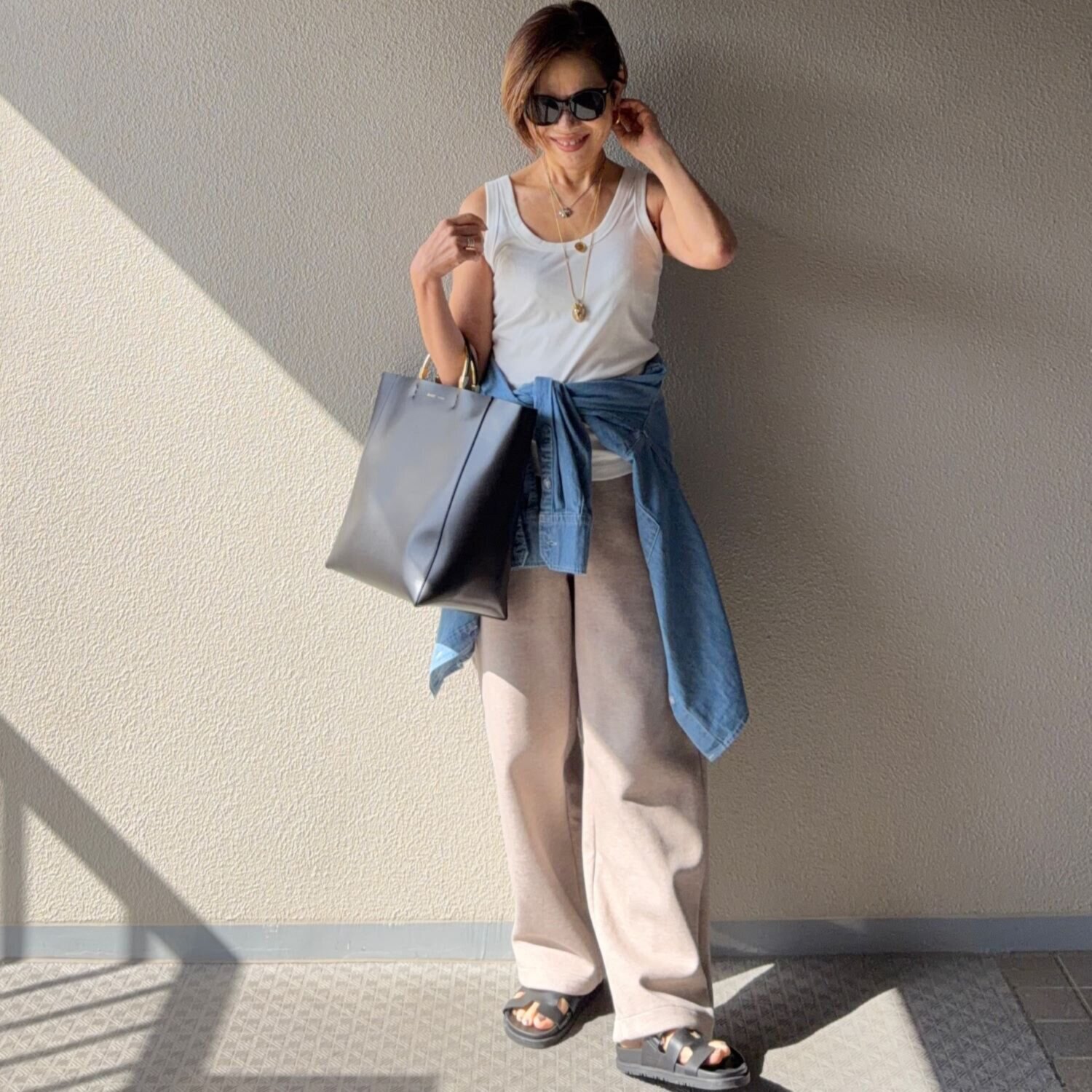 ラソエヌサーティスリー ディグリーズ フィット感抜群！ ストレッチフライス タンクトップ